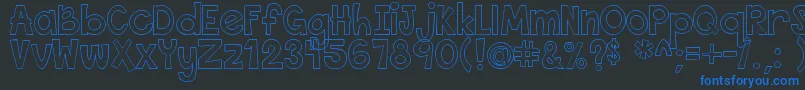 ThisFontIsEmptyフォントについての詳細 フォントThisFontIsEmpty – 黒い背景に青い文字