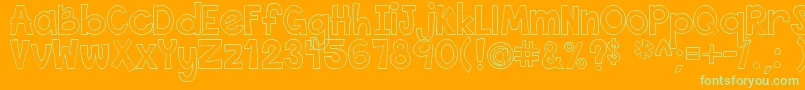 ThisFontIsEmpty-Schriftart – Grüne Schriften auf orangefarbenem Hintergrund