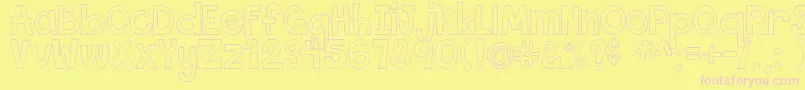 ThisFontIsEmpty-fontti – vaaleanpunaiset fontit keltaisella taustalla
