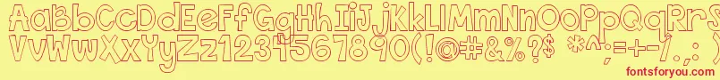 フォントThisFontIsEmpty – 赤い文字の黄色い背景