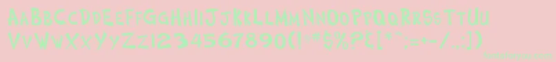 ChockadbNormal Font – Green Fonts on Pink Background