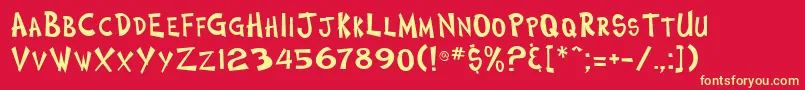 ChockadbNormal Font – Yellow Fonts on Red Background