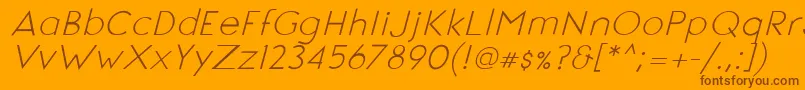 SignoriaItalic-fontti – ruskeat fontit oranssilla taustalla