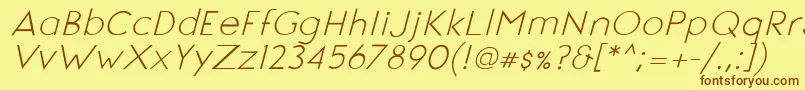 Шрифт SignoriaItalic – коричневые шрифты на жёлтом фоне