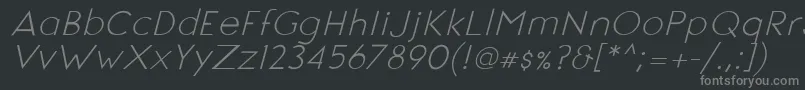 フォントSignoriaItalic – 黒い背景に灰色の文字