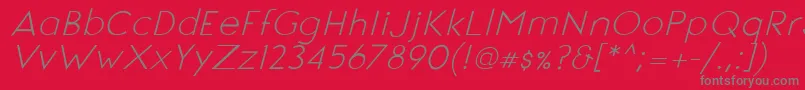 フォントSignoriaItalic – 赤い背景に灰色の文字