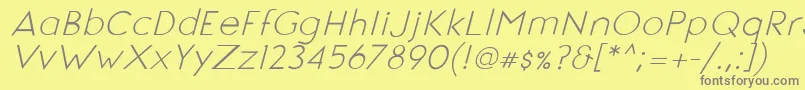 SignoriaItalic Font – Gray Fonts on Yellow Background