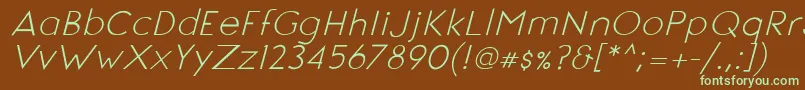 SignoriaItalic Font – Green Fonts on Brown Background