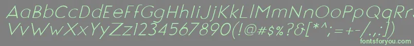 SignoriaItalic Font – Green Fonts on Gray Background