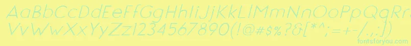 SignoriaItalic Font – Green Fonts on Yellow Background