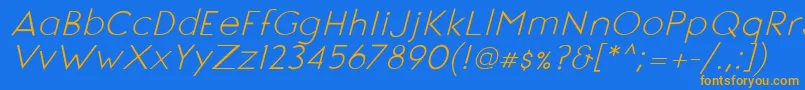 SignoriaItalic Font – Orange Fonts on Blue Background