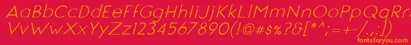 SignoriaItalic Font – Orange Fonts on Red Background