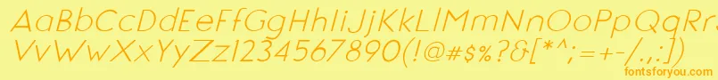 SignoriaItalic Font – Orange Fonts on Yellow Background