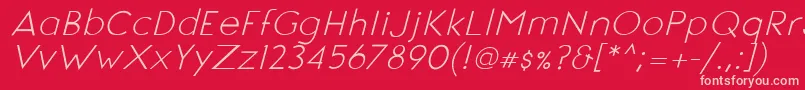 フォントSignoriaItalic – 赤い背景にピンクのフォント