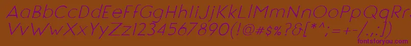 SignoriaItalic Font – Purple Fonts on Brown Background