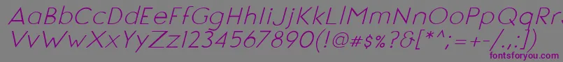 Police SignoriaItalic – polices violettes sur fond gris