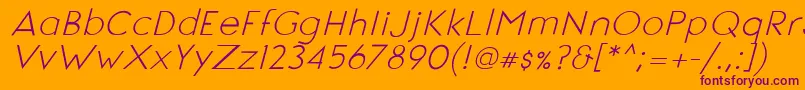 SignoriaItalic Font – Purple Fonts on Orange Background