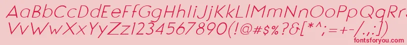 フォントSignoriaItalic – ピンクの背景に赤い文字