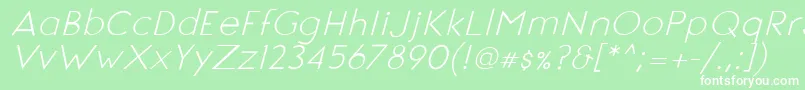 フォントSignoriaItalic – 緑の背景に白い文字