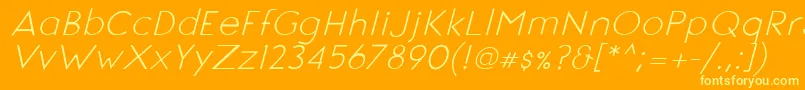SignoriaItalic Font – Yellow Fonts on Orange Background