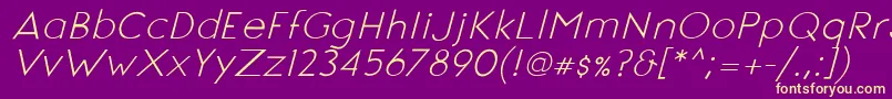 SignoriaItalic Font – Yellow Fonts on Purple Background