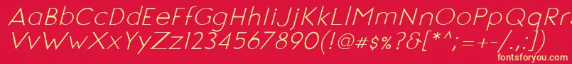 SignoriaItalic Font – Yellow Fonts on Red Background