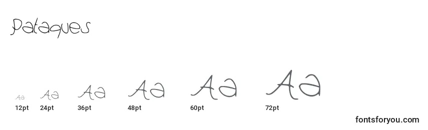 Размеры шрифта Pataques