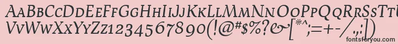 フォントDevroyeScosf – ピンクの背景に黒い文字