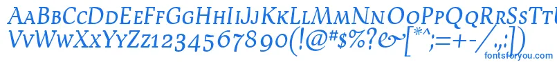 フォントDevroyeScosf – 白い背景に青い文字