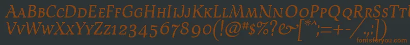Шрифт DevroyeScosf – коричневые шрифты на чёрном фоне