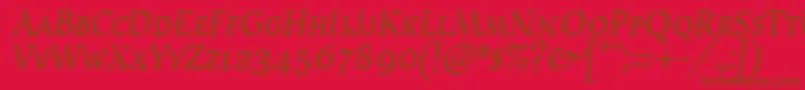 Шрифт DevroyeScosf – коричневые шрифты на красном фоне