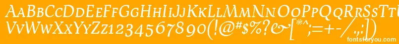 フォントDevroyeScosf – オレンジの背景に白い文字