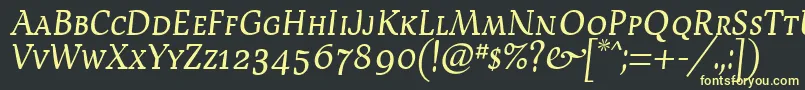 フォントDevroyeScosf – 黒い背景に黄色の文字