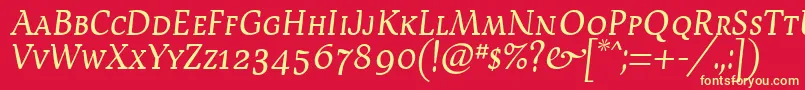 Шрифт DevroyeScosf – жёлтые шрифты на красном фоне