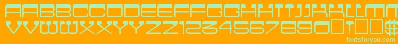 Cinemaregular Font – Green Fonts on Orange Background