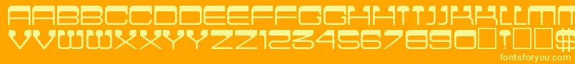 Cinemaregular Font – Yellow Fonts on Orange Background