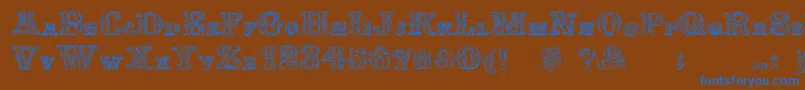 FontanioloBeveled Font – Blue Fonts on Brown Background