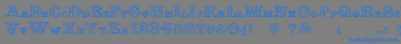 FontanioloBeveled-Schriftart – Blaue Schriften auf grauem Hintergrund