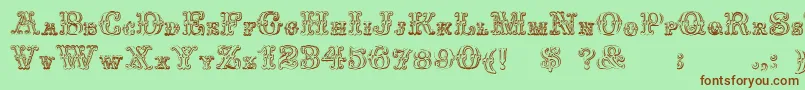 FontanioloBeveled Font – Brown Fonts on Green Background