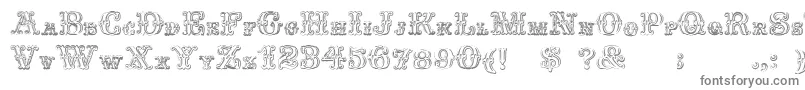 FontanioloBeveled-fontti – harmaat kirjasimet valkoisella taustalla