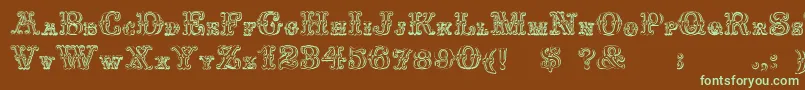 FontanioloBeveled Font – Green Fonts on Brown Background