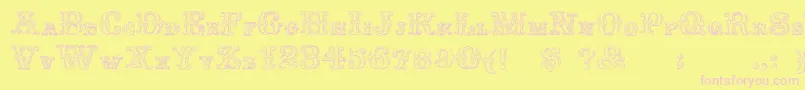 FontanioloBeveled Font – Pink Fonts on Yellow Background