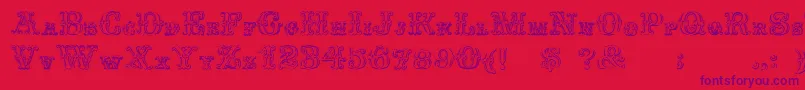 FontanioloBeveled Font – Purple Fonts on Red Background