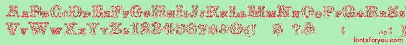 FontanioloBeveled Font – Red Fonts on Green Background