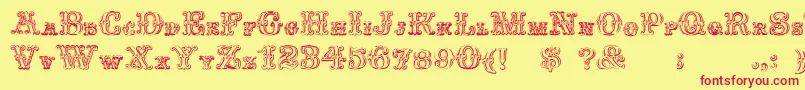 FontanioloBeveled Font – Red Fonts on Yellow Background