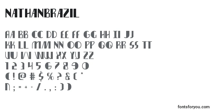 Schriftart Nathanbrazil – Alphabet, Zahlen, spezielle Symbole