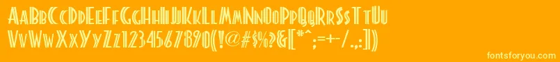 フォントPlatonick – オレンジの背景に黄色の文字