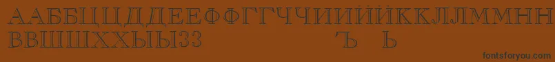 RusskijRegular Font – Black Fonts on Brown Background