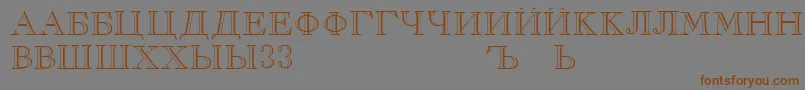 Czcionka RusskijRegular – brązowe czcionki na szarym tle