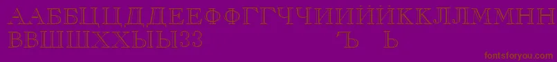 RusskijRegular-Schriftart – Braune Schriften auf violettem Hintergrund
